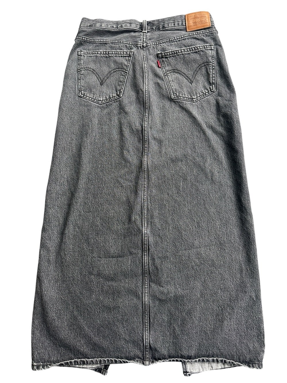 Levi’s Premium Washed Black Grey Denim Maxi Skirt Size 29 - Picture 9 of 10
